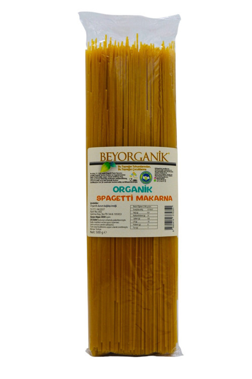 ORGANİK Spagetti Makarna 500gr (AFLATOKSİN VE PESTİSİT ANALİZLİ)