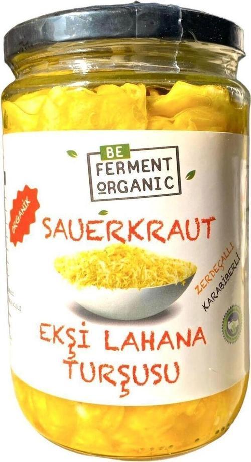 Organik Fermente Turşu Sauerkraut Zerdeçallı - Karabiberli Ekşi Lahana Turşusu 660 Gr