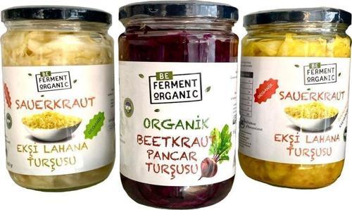 Organik Sade Ve Zerdeçallı Saurkraut Ve Beetkraut Probiyotik Turşu *3 Adet