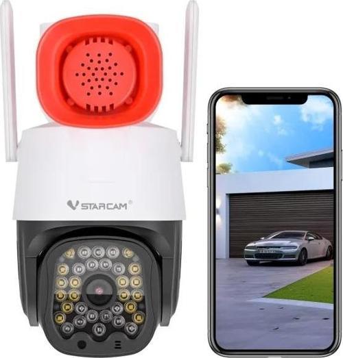 3MP Güvenlik 360° PTZ Kamera Dış Mekan Red