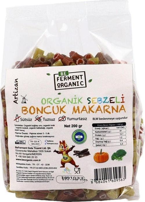 Beferment Organic Artizan Sebzeli Çocuk Boncuk Makarna 200 G