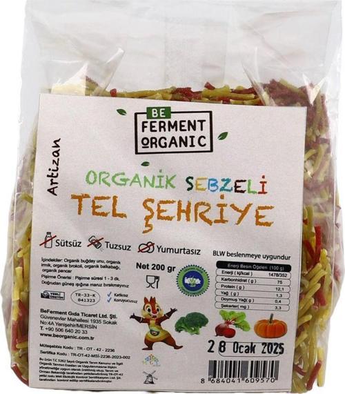 Beferment Organic Artizan Sebzeli Çocuk Tel Şehriye 200 G