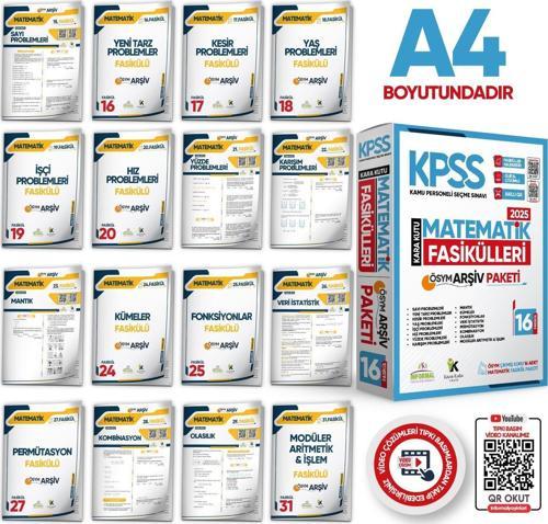 2025 KPSS MATEMATİK Kara Kutu 2.Cilt Fasikül SETİ (16lı) ÖSYM Çıkmış Soru Bankası Çözümlü