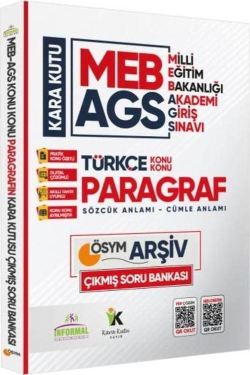 MEB-AGS Türkçenin Kara Kutusu En Kapsamlı KONU KONU PARAGRAF Çıkmış ÖSYM Soru Bankası Çözümlü