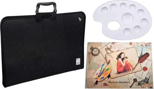 Pro-Art Öğrenci Resim Çantası Seti(37x54 Proje Çanta+35X50 Resim Defteri+Palet)