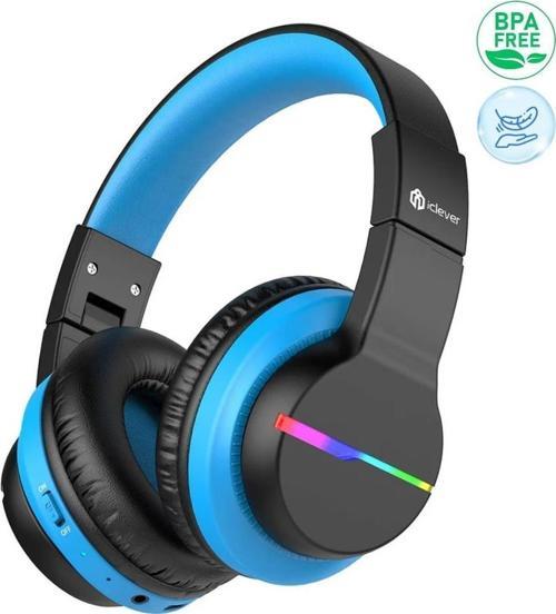 Led Işıklı Güvenli Ses Sınırlı 85 Saat Oynatma Süreli Bluetooth Çocuk Kulaklığı Siyah Mavi