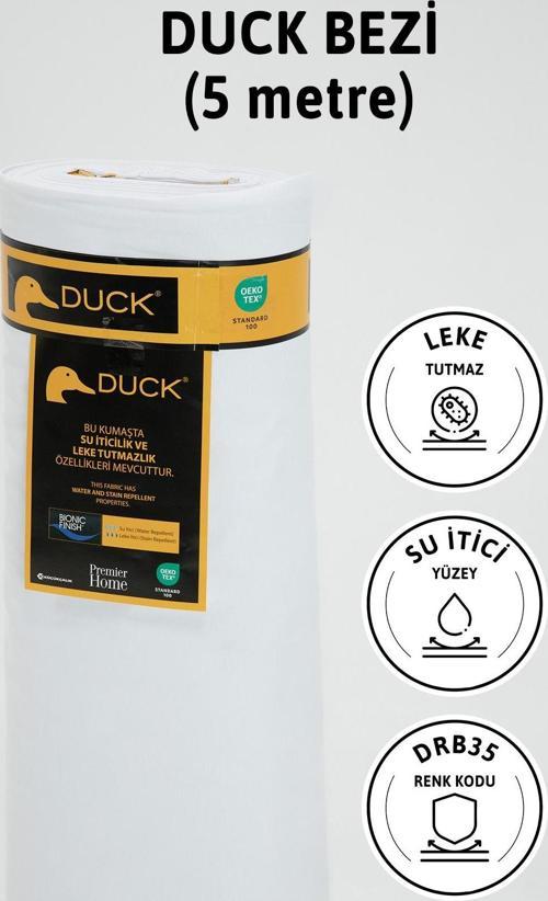 Premier Metrelik Duck Keten Kumaş Su İtici Bez 5 Metre DRB35 - Beyaz