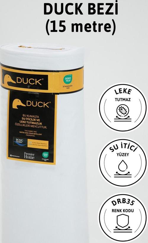 Premier Metrelik Duck Keten Kumaş Su İtici Bez 15 Metre DRB35 - Beyaz