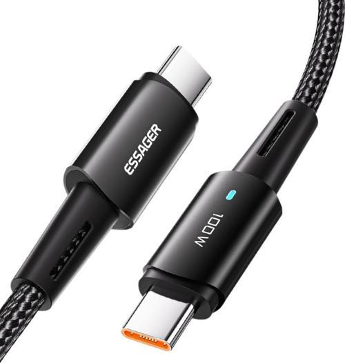 100W 5A Type C To Type C Süper Hızlı Şarj ve Data Kablosu, Kopmaz Örgü Tipi Süper Dayanıklı Kablo 2 Metre