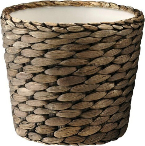 Ev Dekorasyonu Saksı Su Sümbülü Koyu Ölçü 12 Cm Meridyendukkan Hasır Görünümlü Saksı