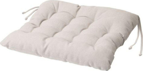 Bej Renk Sandalye Minderi Meridyendukkan 38X38X6.5 Cm Pamuk Minder-Bağcıklı