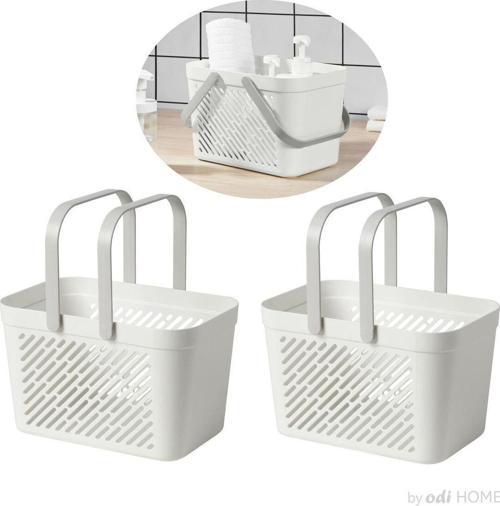 2 Adet Beyaz Sepet Çok Amaçlı Banyo Sepeti Duş Sepeti Banyo Düzenleyici Beyaz
