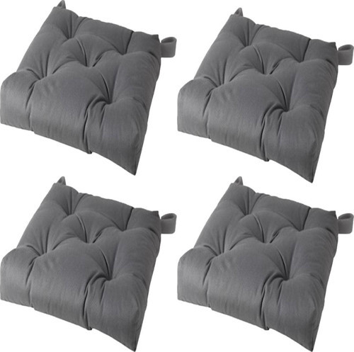 Gri Sandalye Minderi 4 Adet 40/35X38X7 Cm