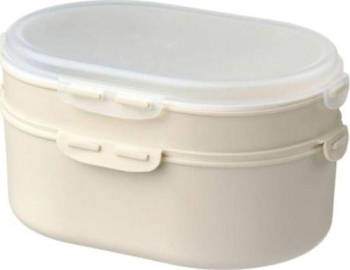 Utbjuda Iki Katlı Kapaklı Plastik Saklama Kabı, Beslenme Kutusu 0,2Ltx0,6Lt
