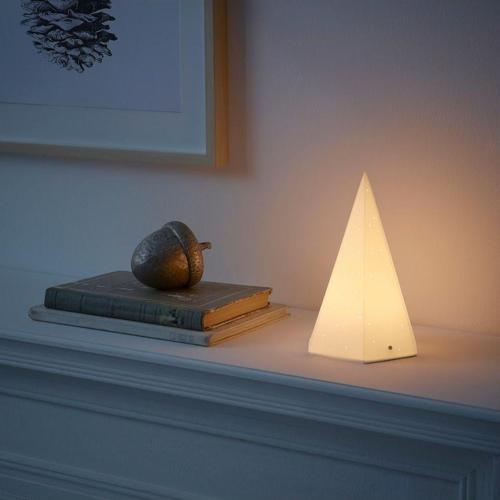 Strala 20 Cm Piramit Pilli Iotomatik Zamanlayıcılı Led Dekoratif Masa Ve Gece Lambası Abajur