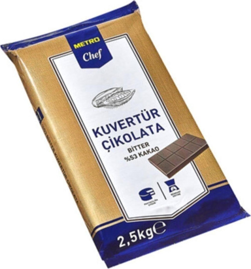 Blok Bitter Kuvertür (%53) 2.5 Kg
