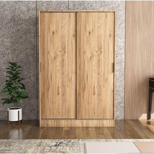Berceste Atlantik Çam 2 Sürgü Kapaklı 8 Bölmeli Dolap Gardırop 120x48 cm