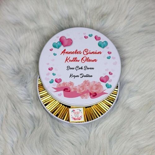 Anneler Günü Hediyesi Metal Kutuda Çikolata 100 Adet 013