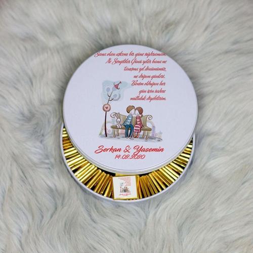 Sevgiliye Hediye Metal Kutuda Çikolata 100 Adet 032