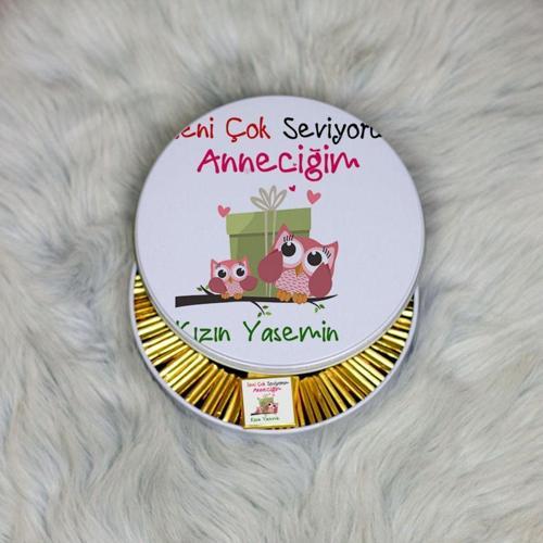 Anneler Günü Hediyesi Metal Kutuda Çikolata 100 Adet 011