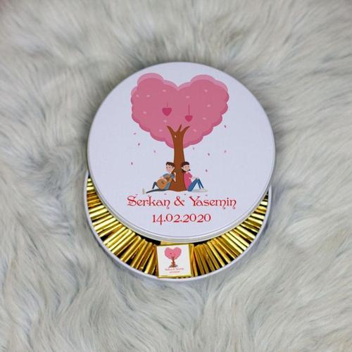 Sevgiliye Hediye Metal Kutuda Çikolata 100 Adet 003