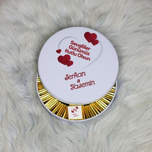 Sevgiliye Hediye Metal Kutuda Çikolata 100 Adet 040