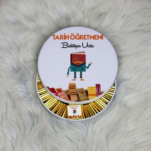 Tarih Öğretmeni Metal Kutuda Çikolata 100 Adet