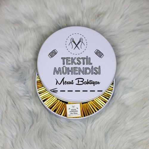 Tekstil Mühendisi Metal Kutuda Çikolata 100 Adet