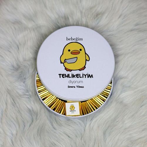Bebeğim Tehlikeliyim Diyorum Metal Kutuda Çikolata 100 Adet