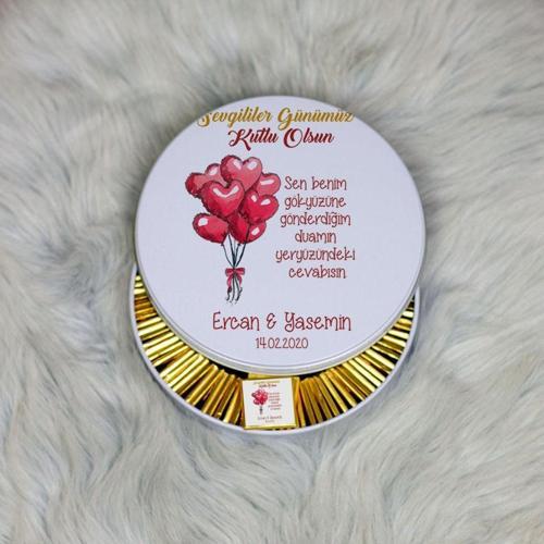 Sevgiliye En Güzel Hediye Metal Kutuda Çikolata 100 Adet 022
