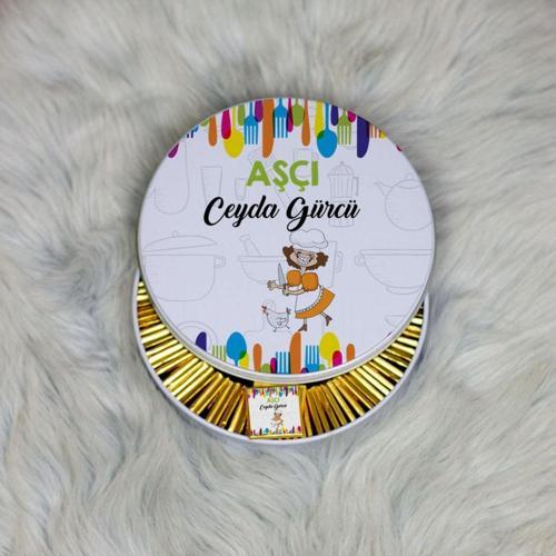 Aşçı Metal Kutuda Çikolata 100 Adet