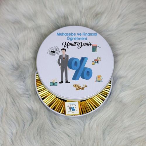 Muhasebe Ve Finansal Öğretmeni Metal Kutuda Çikolata 100 Adet