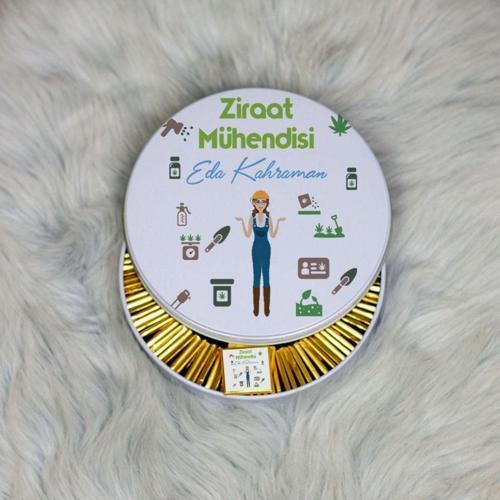 Ziraat Mühendisine Hediye Metal Kutuda Çikolata 100 Adet