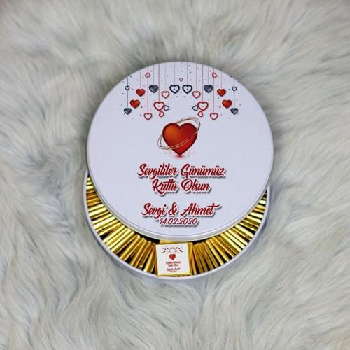 Sevgiliye Hediye Metal Kutuda Çikolata 100 Adet 008