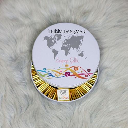 İletişim Danışmanı Metal Kutuda Çikolata 100 Adet