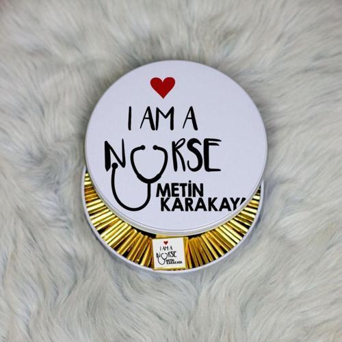 I Am A Nurse Metal Kutuda Çikolata 100 Adet
