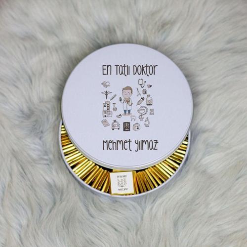 En Tatlı Doktora Hediye Metal Kutuda Çikolata 100 Adet 001
