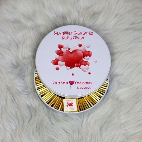 Sevgiliye En Güzel Hediye Metal Kutuda Çikolata 100 Adet 008