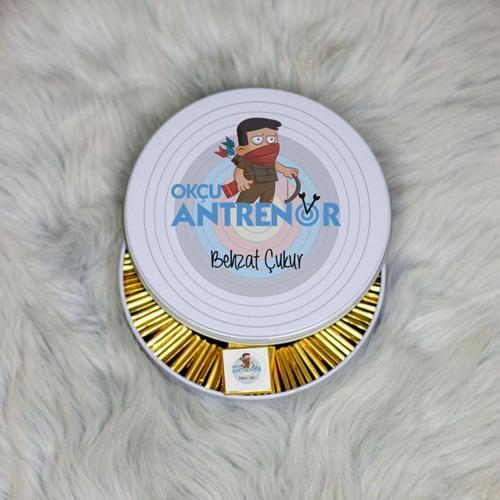 Okçu Antrenör Metal Kutuda Çikolata 100 Adet