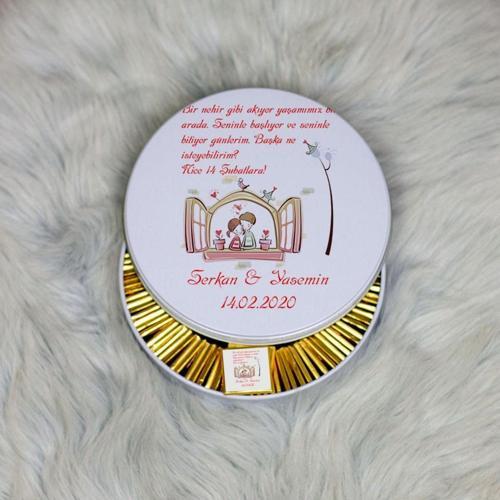Sevgiliye Hediye Metal Kutuda Çikolata 100 Adet 034