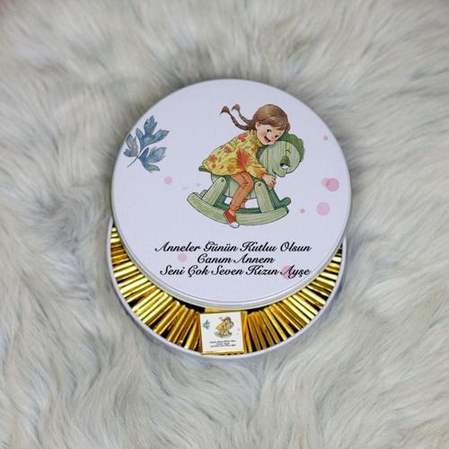 Anneler Günü Hediyesi Metal Kutuda Çikolata 100 Adet 002
