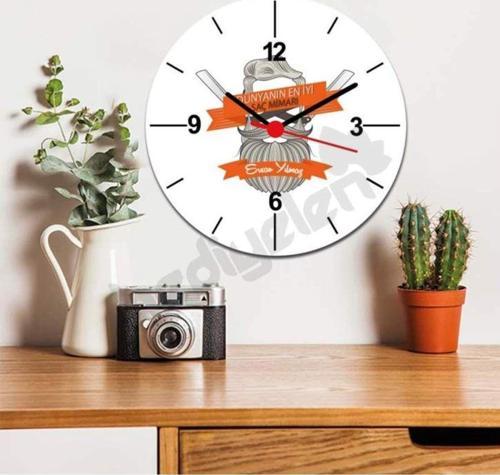 Kuaför Turuncu Tasarım Duvar Saati