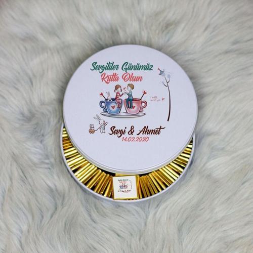 Sevgiliye Hediye Metal Kutuda Çikolata 100 Adet 033