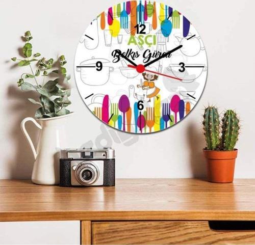 Aşçı Renkli Tasarım Duvar Saati