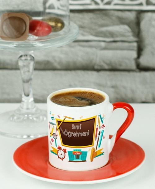 Sınıf Öğretmeni Türk Kahvesi Fincanı Kırmızı
