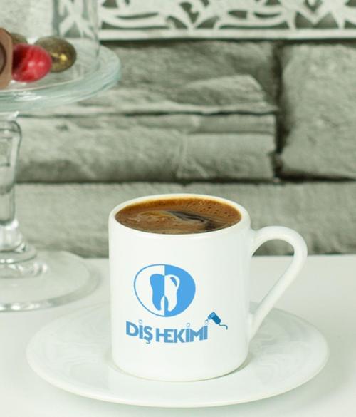 Diş Hekimi Türk Kahvesi Fincanı Beyaz