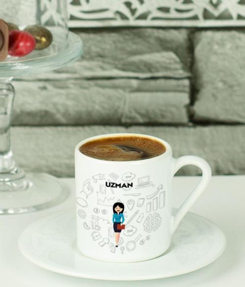 Uzman Türk Kahvesi Fincanı Beyaz
