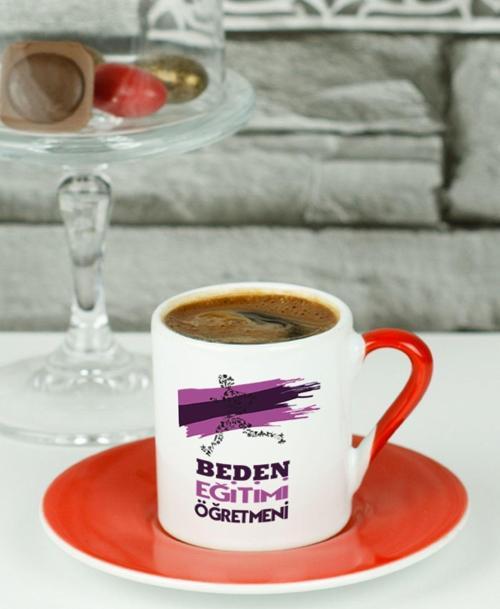 Beden Eğitimi Öğretmeni Türk Kahvesi Fincanı Kırmızı