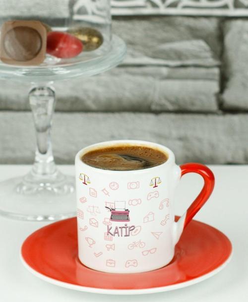 Katip Türk Kahvesi Fincanı Kırmızı