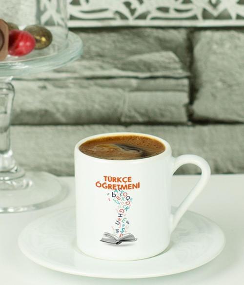 Türkçe Öğretmeni Türk Kahvesi Fincanı Beyaz